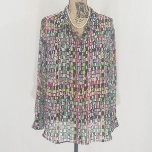 Liz Claiborne Woman Sheer  Blouse Size XL